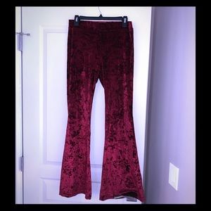 Burgundy Velvet Bell Bottoms